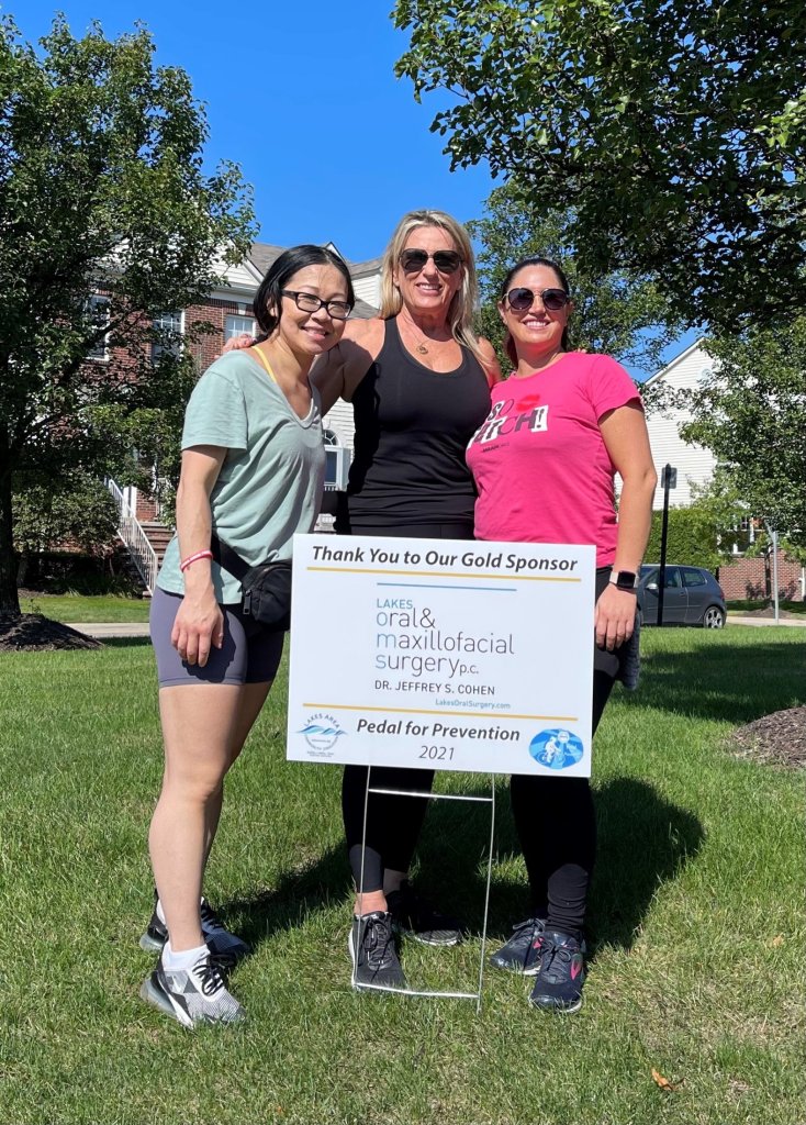 A photo of team members at Pedal for Pevention 2021
